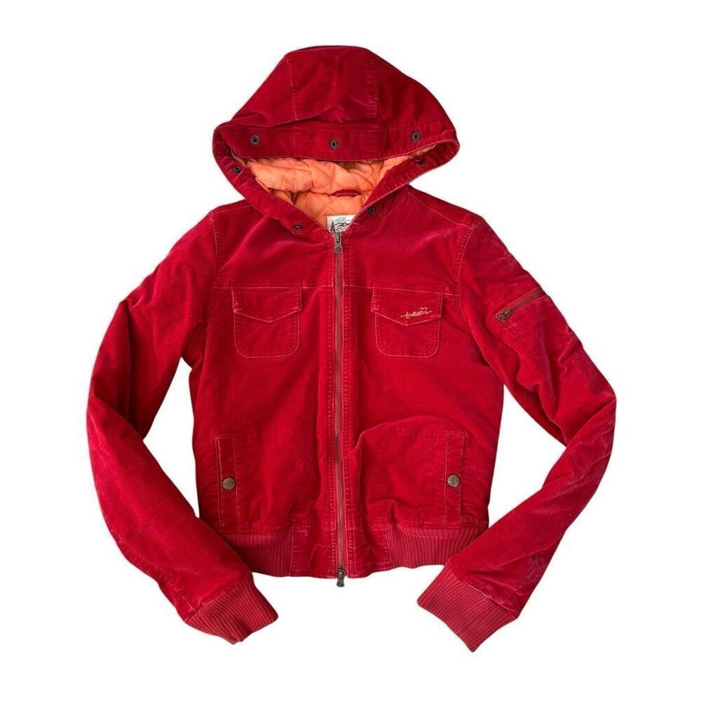 Hollister vintage exclusive polar wear red velvet jacket size M